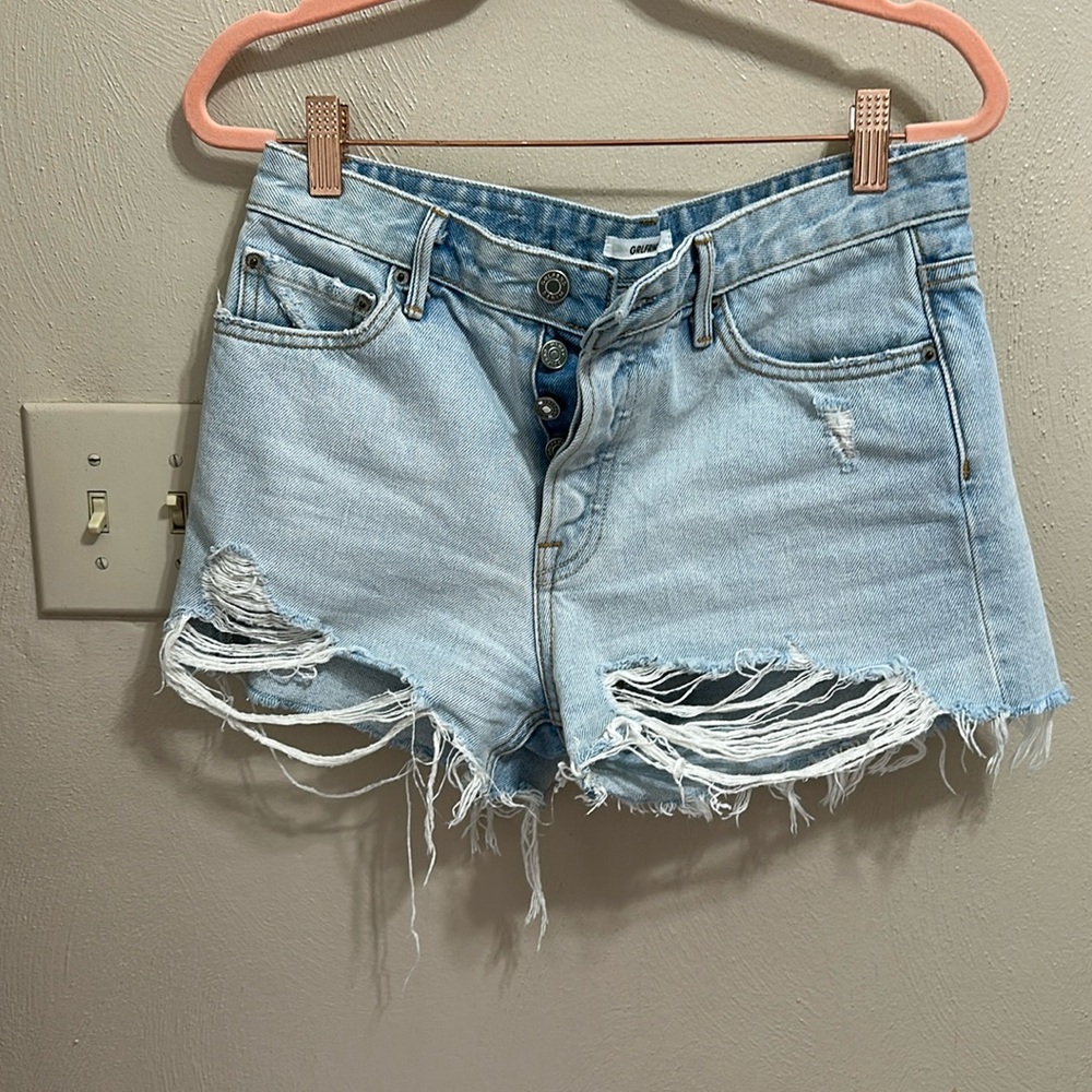 Grlfrnd Helena Button Fly Cut-off Jeans